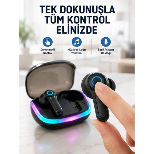Bluetooth 5 4 Tws Kablosuz Kulaklık Quad Enc Mikrofonlu Rgb Şarj Kutulu Hd Ses