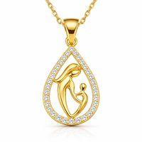 Gümüş Gold Damla Anne Çocuk Kolyesi