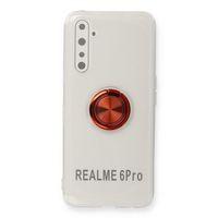 Newface Realme 6 Pro Kılıf Gros Yüzüklü Silikon - Kırmızı