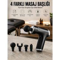 Masaj Tabancası 4 Başlıklı Kas Ve Vücut Ağrıları İçin Darbeli