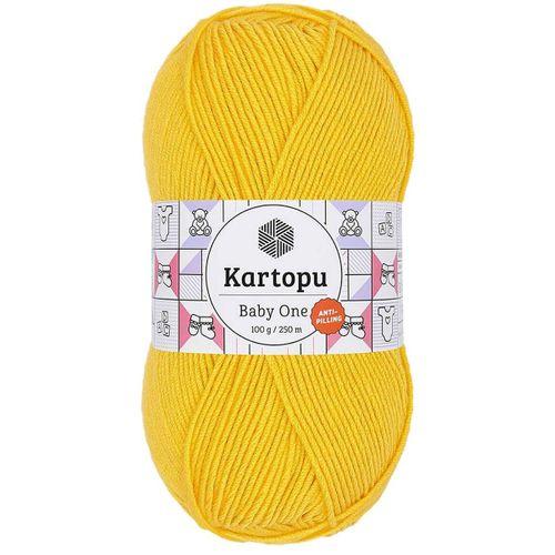 1 Adet Baby One Tüylenmeyen El Örgü İpi Yünü Sarı K154