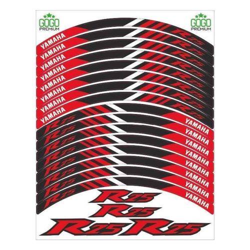 YAMAHA Yamaha Reflektör Kırmızı Baskı R25 Uyumlu 1 Set Jant Şeridi