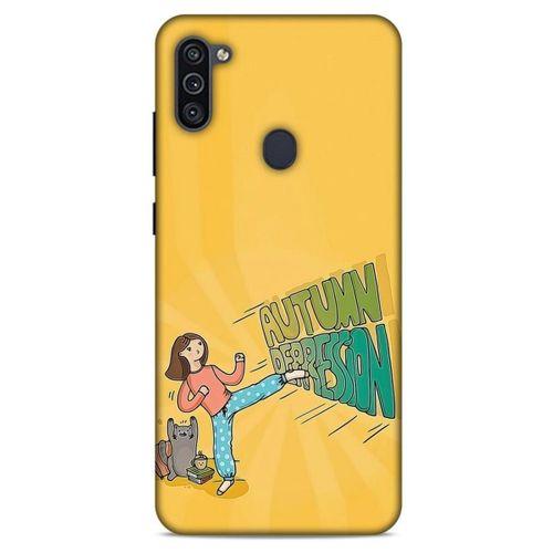 Samsung Galaxy M11 Kılıf Depresyon (44) Tough Armor Kılıf Mor Kahve