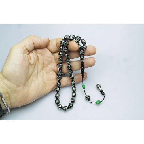 Oltu Taşı Yesil Damla İçi Damla Tespih