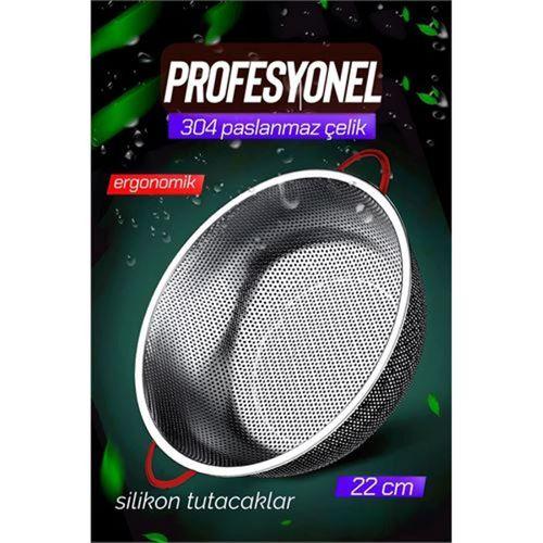 Modacar 22 CM Kevgir Yuvarlak Süzgeç Profesyonel 304 Paslanmaz Çelik