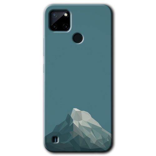 BeRa Aksesuar Realme C21 Kılıf Baskılı Kapak - Alone Mountain +Tam Kaplayan Mat Seramik