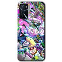 Oppo A16 Kılıf Baskılı Arka Kapak - Graffiti Çizgi Film +Tam Ekran Koruyucu