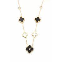 Taşlı Yonca Kolye - Altın