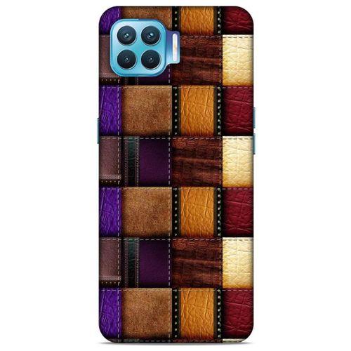 Oppo Reno 4 Lite Kılıf Patchwork (13) Silikon Kap Mor Turuncu