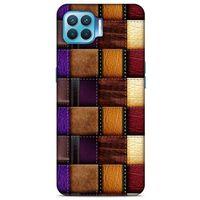 Oppo Reno 4 Lite Kılıf Patchwork (13) Silikon Kap Mor Turuncu