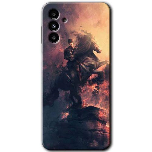 MRCİLETİSİM Samsung Galaxy A13 5G Kılıf HD Desen Baskılı Arka Kapak + Temperli Cam - Atatürk Portre
