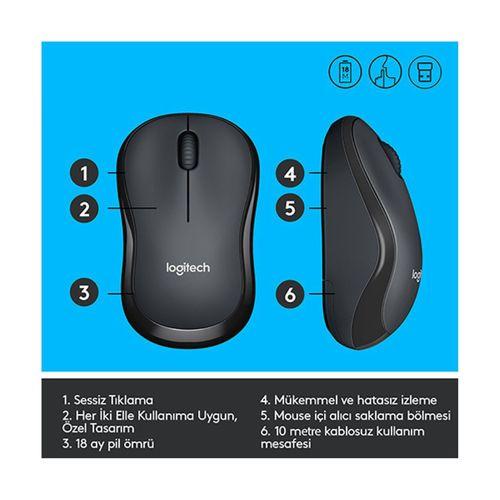 Logitech 910004878 M220 Silent Sessiz Charcoal Kablosuz Mouse