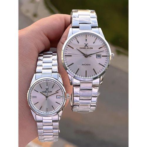 Daniel Klein Bay Ve Bayan Çelik Kordon Çiftlere Özel 3 Atm Suya Dayanıklı Cift Saati CF.PK.13567.P1