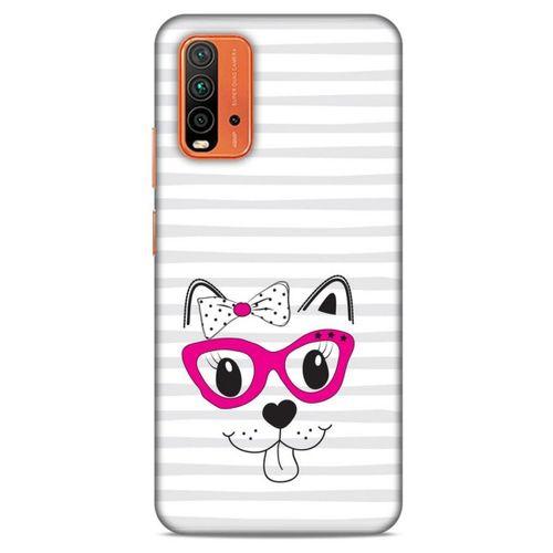 Lopard Xiaomi Redmi Note 9 4g Uyumlu Kılıf Kediler (16) Kalın Kılıf Fuşya Gözlük