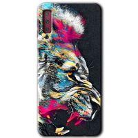 Galaxy A7 2018 Kılıf HD Desen Baskılı Arka Kapak - Colorfull Aslan
