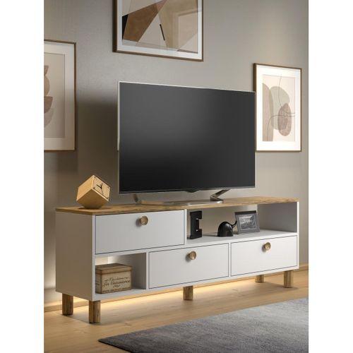 Nora Bohem Ledli Tv Ünitesi - Konsol 3 Kapak 2 Bölme 160 Cm Dolaplı ( 3 Renkli Ledli )