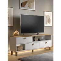 Nora Bohem Ledli Tv Ünitesi - Konsol 3 Kapak 2 Bölme 160 Cm Dolaplı ( 3 Renkli Ledli )