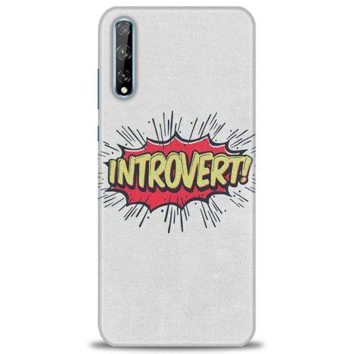 Huawei Y8P Kılıf HD Baskılı Kılıf - Introvert! + Tam Ekran Koruyucu
