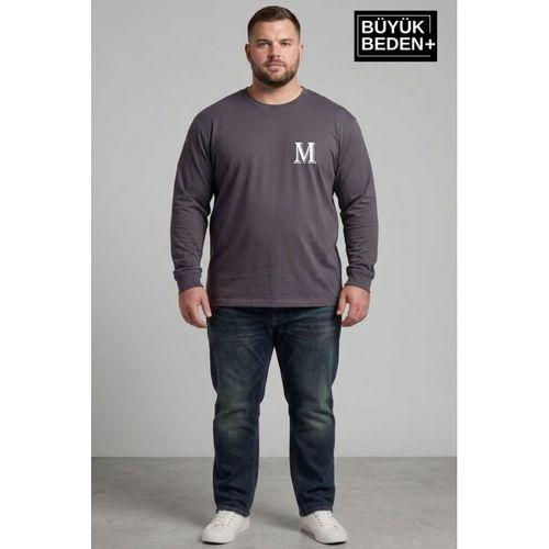 Erkek Büyük Beden M Baskılı 2 İplik Bisiklet Yaka Tişört SPR26BTS942-13