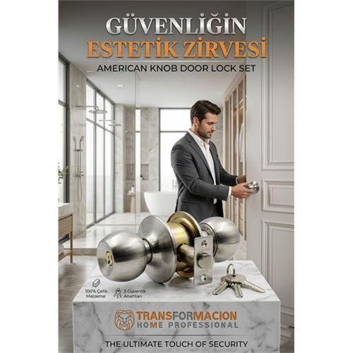 Topuzlu Kilit Amerikan Kapı Kilit Buton Set 426576