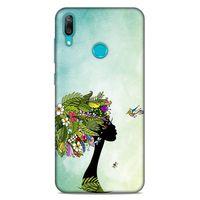 Lopard Huawei Y7 2019 Uyumlu Kılıf Sürreal Yüzler ♀ (37) Silicone Cover Baskılı