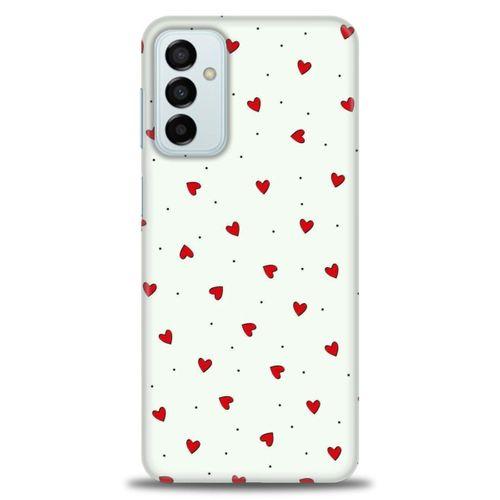 Samsung Galaxy M13 Kılıf HD Baskılı Kılıf - Mini Mini Kalpler + Tam Ekran Koruyucu