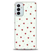 Samsung Galaxy M13 Kılıf HD Baskılı Kılıf - Mini Mini Kalpler + Tam Ekran Koruyucu