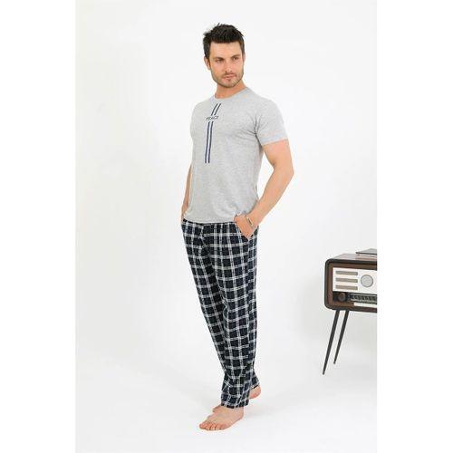 Erkek Pamuk Kısa Kol Pijama Takım Gri