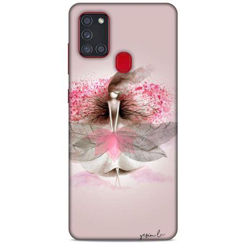 Y.Liva-2020 (Sakura) Samsung Galaxy A21s Kılıf Silikon Kapak Desenli