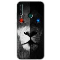 Potkal Hediye Fabrikası Huawei Y6P Kılıf HD Desen Baskılı Arka Kapak - Fire and Ice Lion