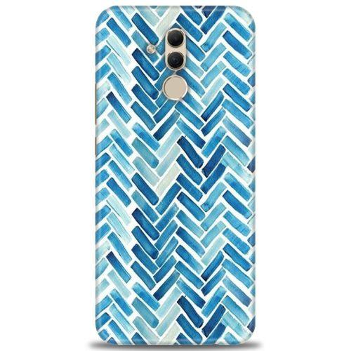 Huawei Mate 20 Lite Kılıf HD Baskılı Kılıf - Mavi Çizgiler + Tam Ekran Koruyucu