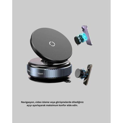 Araç İçi Manyetik Telefon Tutucu 360° Döner Vakumlu Stand