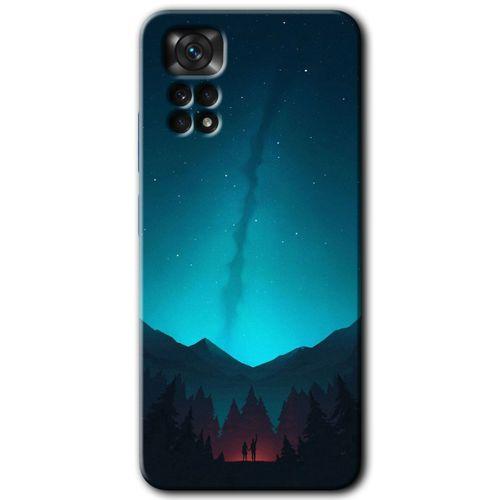 Xiaomi Redmi Note 11s 5G Global HD Baskılı Kılıf + 9D Tam Ekran Koruyucu - Night Fores Mount