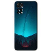 Xiaomi Redmi Note 11s 5G Global HD Baskılı Kılıf + 9D Tam Ekran Koruyucu - Night Fores Mount