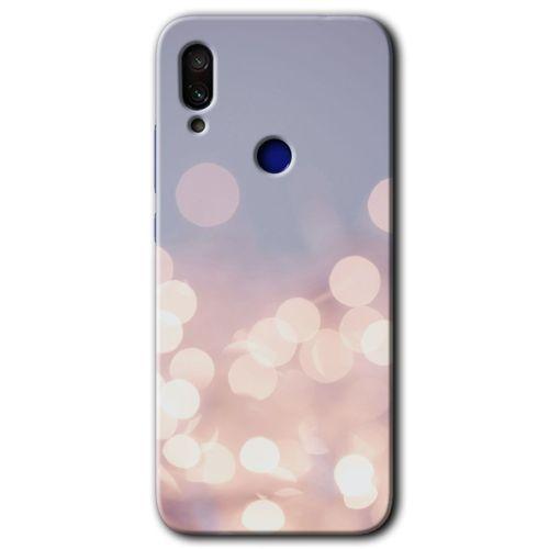 Xiaomi Redmi Note 7 Kılıf Baskılı Kapak - Blur Lights + 5D Tam Kaplayan Cam