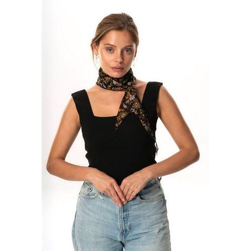 Vual Fular Çiçek Siyah 6240