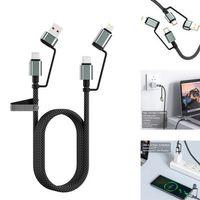 4’ü 1 Arada 100w Akıllı Tasarım Yüksek Dayanıklılık Çoklu Uyumlu Örgülü Hızlı Şarj Kablosu