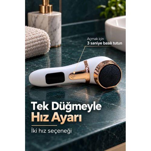 Üç Yedek Diskli Şarjlı Elektrikli Ayak Törpüsü