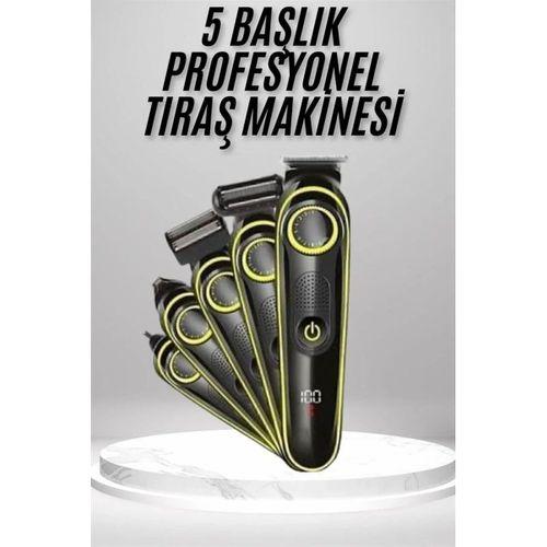 Saç Sakal Vücut Tıraş Makinesi 5in1 Kablosuz Burun Kulak Tıraş Makinesi