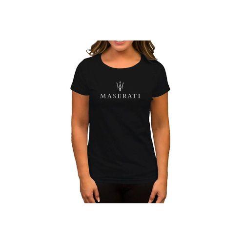 Maserati Logo Siyah Kadın Tişört