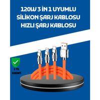 120w Şarj Destekli 3’ü 1 Arada Çoklu Şarj Kablosu – 1.2 Metre