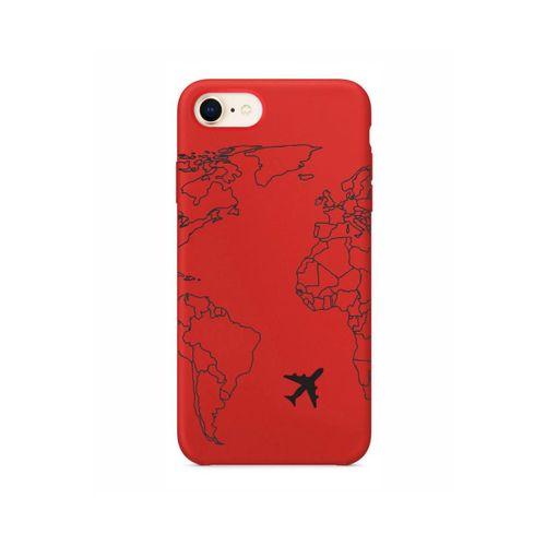 iPhone 6s Plus World Map Lines Kırmızı Lansman Kılıf
