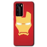 Potkal Hediye Fabrikası Huawei P40 Pro Kılıf HD Desen Baskılı Arka Kapak - İronMan