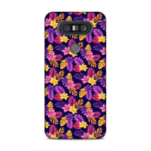 LG Q60 Kılıf Mor Tropik Hayat Arka Kapak Silikon Koruma Full Koruyucu