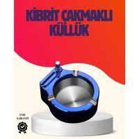 Yuvarlak Metal Küllük Çakmak Entegreli Dayanıklı Yapı