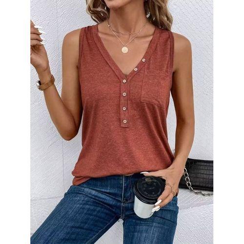 Kadın Askılı önden Düğmeli Viskon Bluz