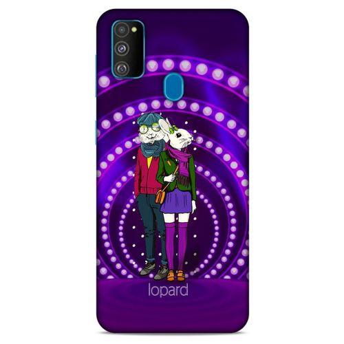 Samsung Galaxy M30s Kılıf FunnyMaX (33) Hybrid Kılıf Mor Tavşan
