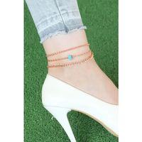 Rose Renk Zincirli Mavi Boncuklu Hal Hal