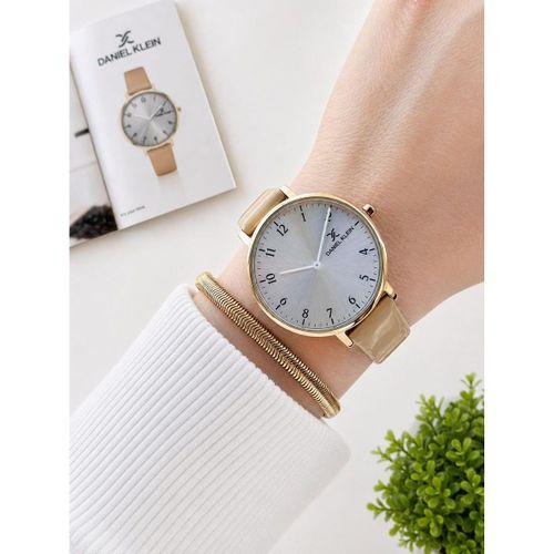 Daniel Klein Deri Kordonlu 2 Yıl Garantili 3 Atm Suya Dayanıklı Kadın Kol Saati+Bileklik BD.12810.3
