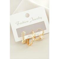 3 Adet Kalp Zirkon Taşlı Küpe